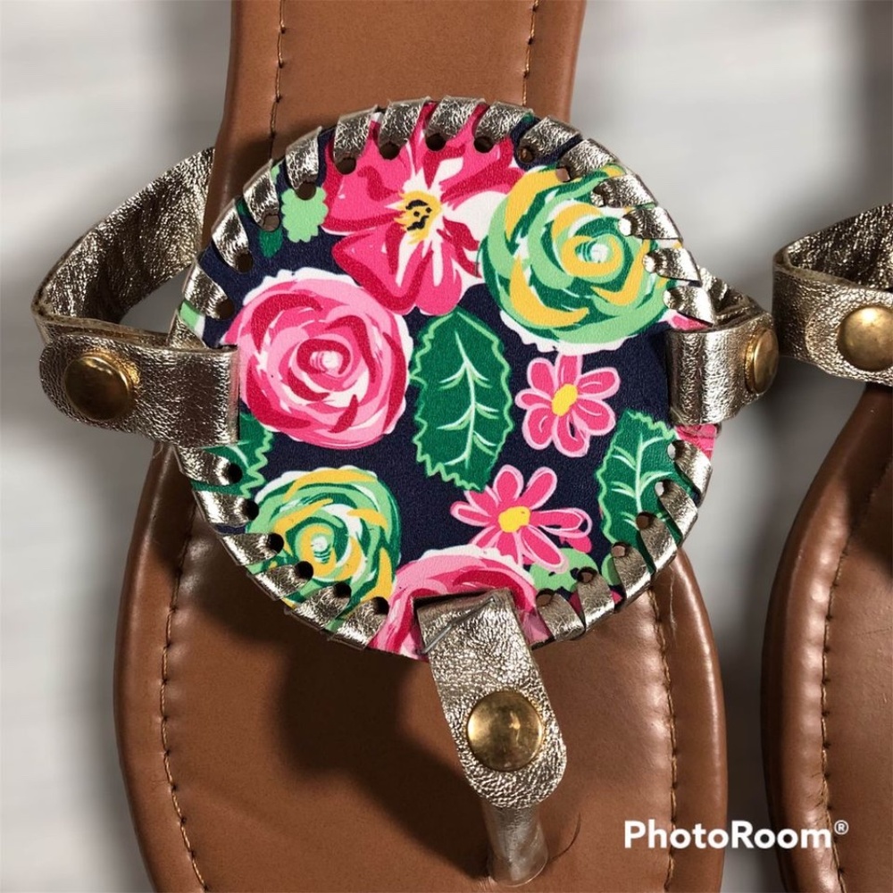 Simply Southern reversible floral flip flop Thong Sandals size 6 - Picture 4 of 10